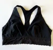 Natori  Bralette Womens Extra Large Black Bliss Perfect Day Racerback Lace NWOT