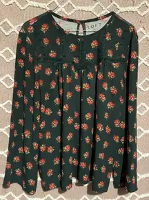 LOFT Floral Dress Shirt Blouse Business Casual