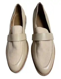 14th & Union‎ Beige & White Leather Slip-On Loafer Size 10M