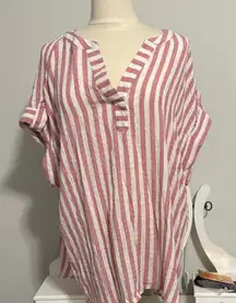Jane and Delancey Pink and White Striped Tunic