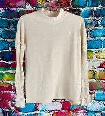 Anthropologie x Amadi Francesca Mock Neck Top Shirt  Ivory Color Size Small