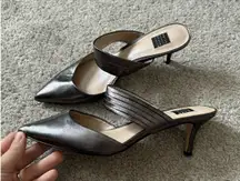 WHITE‎ HOUSE BLACK MARKET Gwen Mule Heeled Women's Size US 7.5 Gunmetal