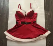 French Affair Santa’s Xmas Helper Babydoll Lingerie Chemise M Push Up Bra