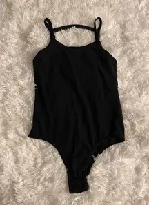 women’s all black tank top bodysuit