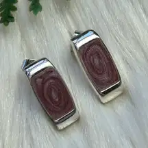 enamel silver tone earrings