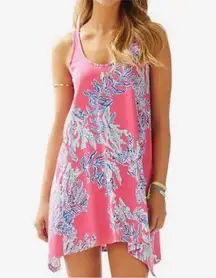 Lilly Pulitzer Monterey Mini Dress Sleeveless Capri Pink Samba Coral - Large