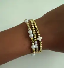 Gold bracelet stack