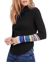 FREE PEOPLE Long Sleeve Mixed-Up Cuff‎ Sweater Size Medium