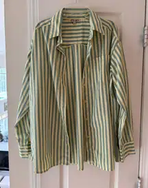 Oversize Striped Button Down