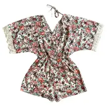 Floral Print Romper, Small