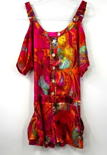 Y2k Apple Bottoms Women's Lightweight Button Front Romper‎ Multicolor Size 11 12