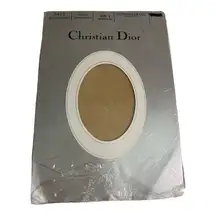Christian Dior Diorissimo French Champagne Ultrasheer Sandalfoot Pantyhose Sz 1