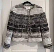 Etcetera‎ by Carlisle Wool Blend Tweed Neutral Blazer Jacket Size 2