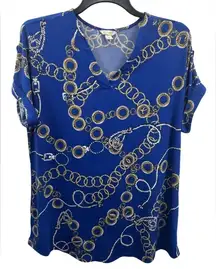 Chain print Shortsleeve casual top