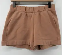 A‎ New Day Fleece Lounge Shorts Clay Orange Women S Elastic Waist Pockets Casual