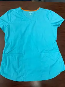 Turquoise Scrub Top Size Medium