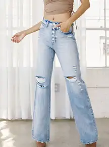 KanCan Ariena Ultra High Rise 90's Flare Jeans 9/28 Button Fly