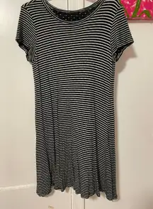 Black and White stripe T-Shirt Dress