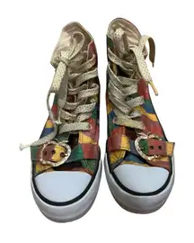 Y2K Apple bottoms multicolored glitter high top sneakers lace up size 8.5