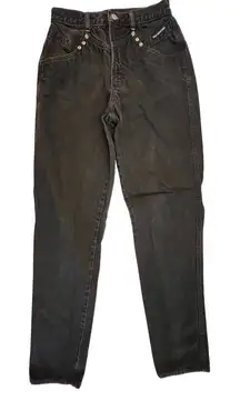 Rocky Mountain Jeans Vintage High‎ Waist Mom Jeans Black Denim Size 28 80's 90's