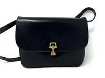 Vintage Celine Horse Carriage Black Leather Crossbody Bag