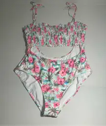 Decree Womens Textured‎ One Piece Swimsuit Island Floral XXL