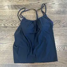 Lululemon Athletica No Limits Top Black Sports bra Size 6 Racerback Workout Tank