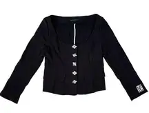 NWT Missguided Black Blazer with Silver Buttons