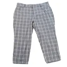 Ava & Viv Plaid Trouser Pants Cropped Women's Size 20 Straight Leg Gray / Black