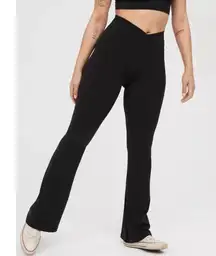 Aerie Real Me High Waisted Crossover Flare Legging