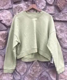 Mate the Label Pistachio Fleece Lined Crop Sweatshirt NWT XL