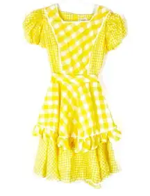 Kate Schorer Originals | Vintage Yellow White Gingham Plaid Square Dance Dress M