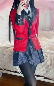 Kakegurui Yumeko Jabami Red Blazer School Uniform Anime Cosplay Size XS