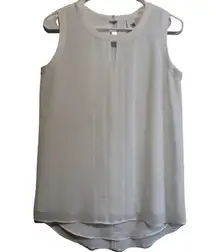 Women's Cabi 3095 White Polyester Work Business Casual Sleeveless Blouse Size XS