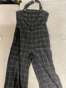 BeBop Black Plaid Sleeveless Jumpsuit Romper Medium