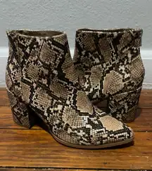 Snakeskin Ankle Booties