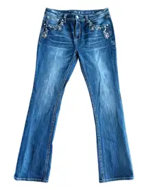 Grace In LA Easy Fit Bootcut‎ Cowgirl Embroidered Jeans size 32
