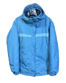 Vintage LL Bean Jacket Full Zip Hooded 3 In 1 Winter Coat Fleece Lined Womens L