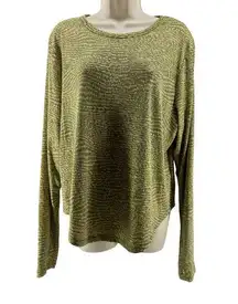 Old Navy  UltraLite Fitted Rib-Knit Top Green Print Womens Size 2X