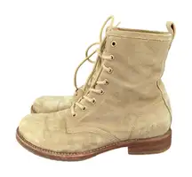 Frye‎ Veronica Combat Boots Suede Lace-up Women's 9.5 B 3472273 Beige Military