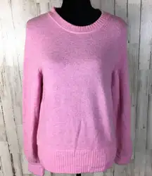 J. Crew Crewneck Sweater Supersoft Yarn Pink Top