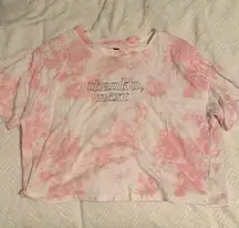 Ariana Grande H&M  Thank U, Next Pink Tie Dye Cropped Tee