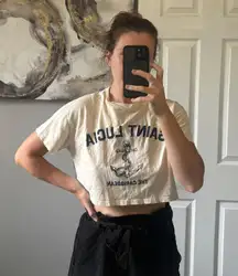 Cream Crop Top