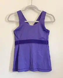 Lululemon Purple Criss Cross Back Tank Top with Built in Bra US 8