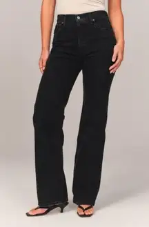 Abercrombie and Fitch The 90s Relaxed High Rise Straight Leg Jeans in Black