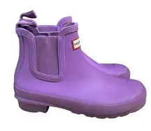 Hunter Original Chelsea Rain Booties Sz 7 Purple Pull On Rubber