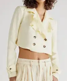 NEW Free People 100% Linen Crossover Back Bennie Crop Blazer, XS‎