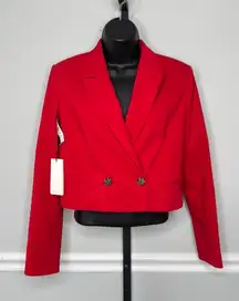Aritzia Babaton Ella Blazer Sz XS Bright Red Sophisticated Chic Business Casual‎