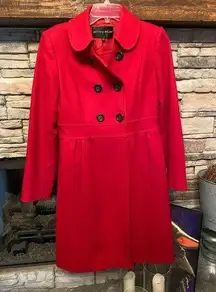 Antonio Melani Red Wool double breasted long pea coat