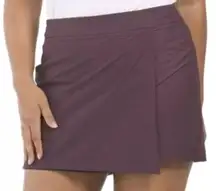 Spanx Womens Geoscape Sunshine Flat‎ Front Golf Tennis Skort Blue Orange Large